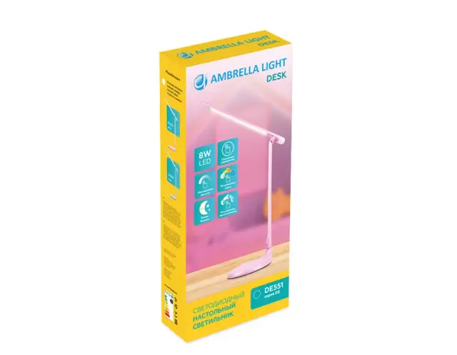 Настольная лампа Ambrella Light DE551 — розовый, ракурс 2