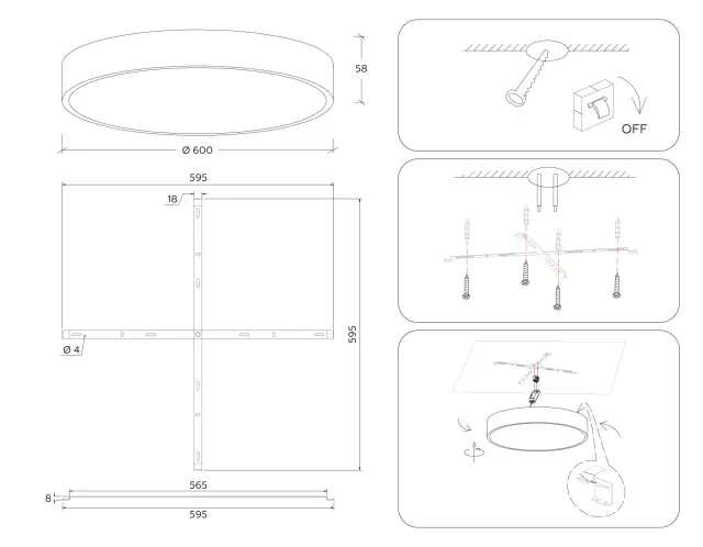Светильник Ambrella Light FV5538 — черный, ракурс 2