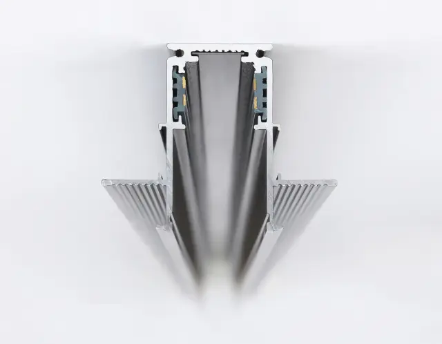 Шинопровод встраиваемый под ГКЛ 12.5мм Magnetic 20 48В черный 2м Ambrella Light GL3333, ракурс 5