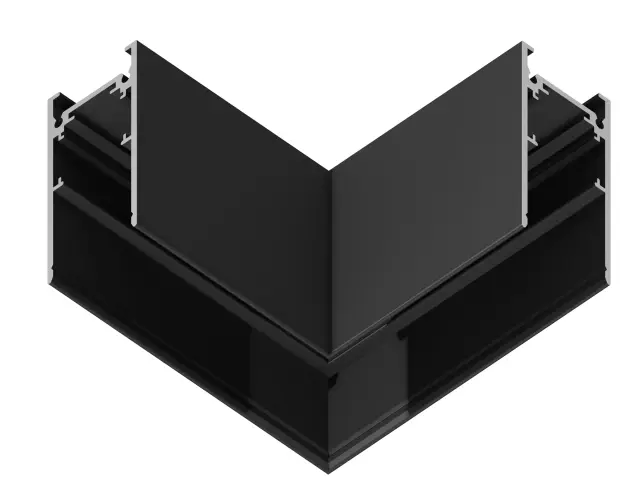 Коннектор угловой 90° для накладного шинопровода Magnetic 20 48В черный Ambrella Light GL3372, ракурс 2