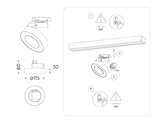 Трековый светильник Ambrella Light GL6866 — белый, ракурс 2