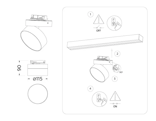 Трековый светильник Ambrella Light GL6875 — белый, ракурс 2