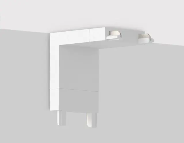 Коннектор угловой внутренний токопроводящий Magnetic Ultra slim 26 48В белый Ambrella Light GV1103, ракурс 2