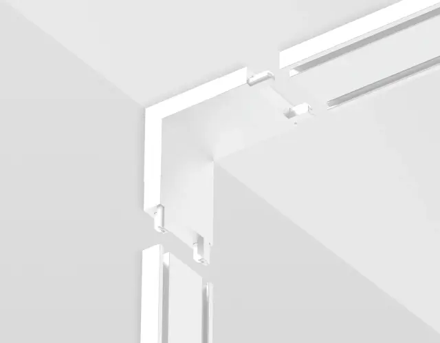 Коннектор угловой внутренний токопроводящий Magnetic Ultra slim 26 48В белый Ambrella Light GV1103, ракурс 3
