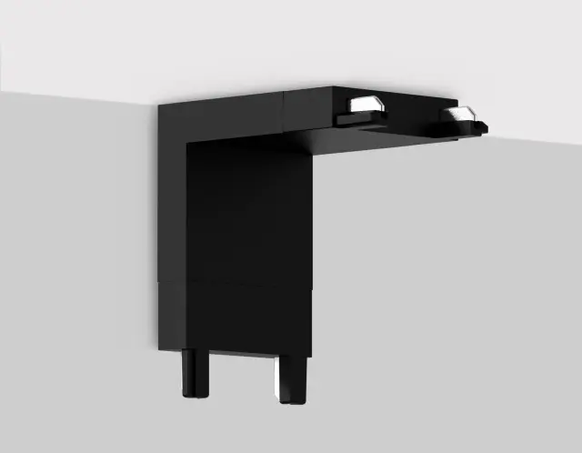 Коннектор угловой внутренний токопроводящий Magnetic Ultra slim 26 48В черный Ambrella Light GV1104, ракурс 2
