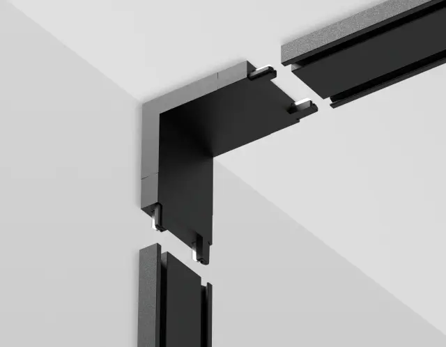 Коннектор угловой внутренний токопроводящий Magnetic Ultra slim 26 48В черный Ambrella Light GV1104, ракурс 3