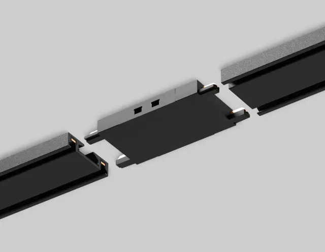 Коннектор прямой токопроводящий Magnetic Ultra slim 26 48В черный Ambrella Light GV1109, ракурс 2