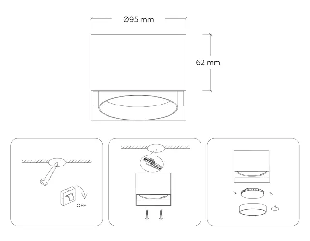 Точечный светильник Ambrella Light TN70866 — черный, ракурс 2