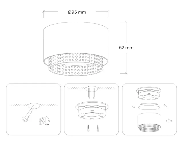 Точечный светильник Ambrella Light TN71271 — белый, ракурс 2