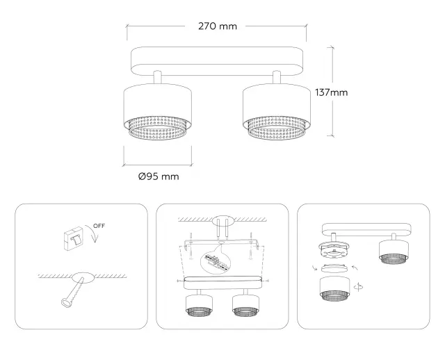 Спот Ambrella Light TN71288 — черный, ракурс 2
