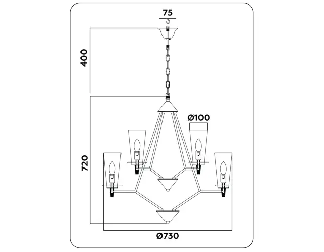 Люстра Ambrella Light TR3238 — черный, ракурс 2