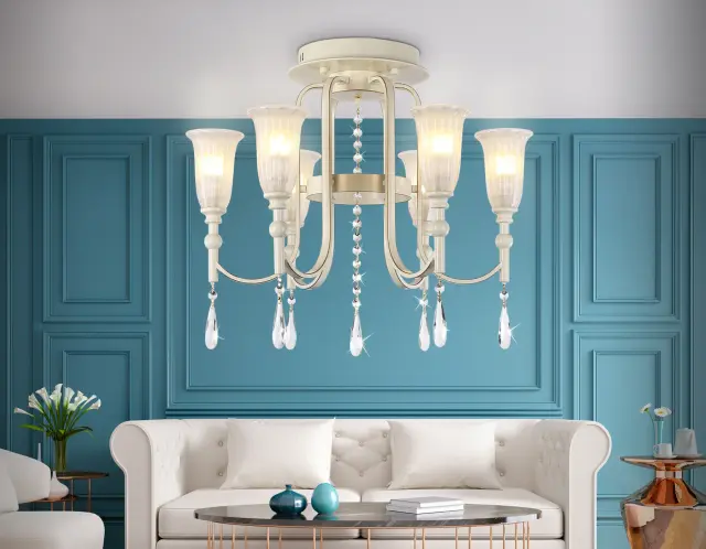 Люстра Ambrella Light TR3242 — белое золото, ракурс 3