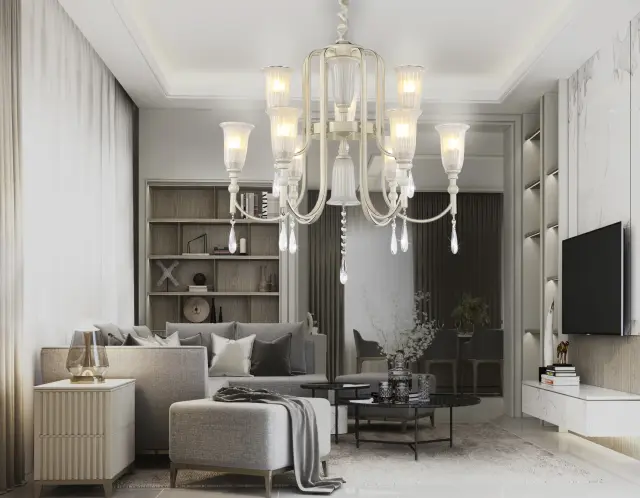 Люстра Ambrella Light TR3248 — белое золото, ракурс 3