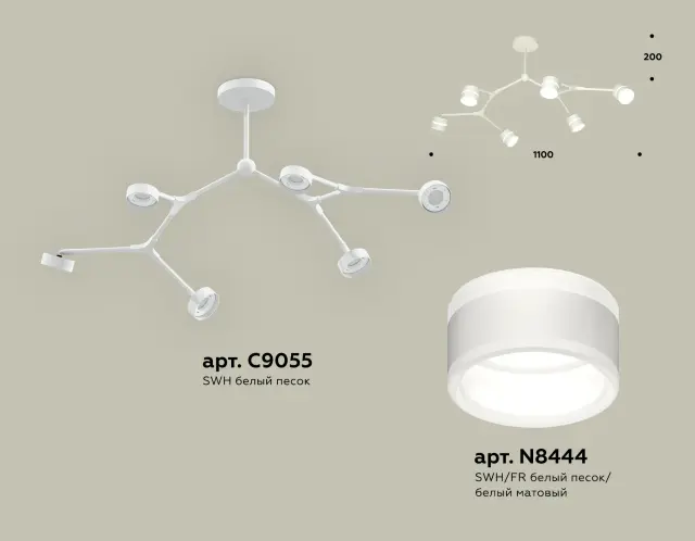 Люстра Ambrella Light XB9055202 — белый, ракурс 2