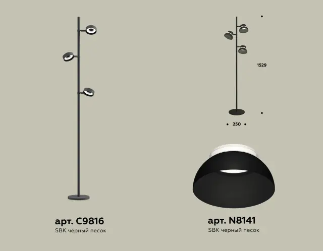Торшер Ambrella Light XB9816100 — черный, ракурс 3