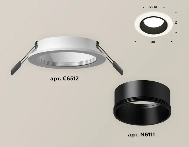 Точечный светильник Ambrella Light XC6512002 — белый, ракурс 2