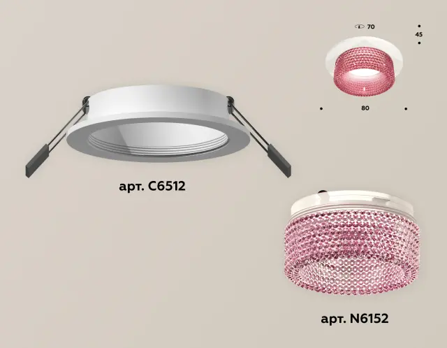 Точечный светильник Ambrella Light XC6512042 — белый, ракурс 2