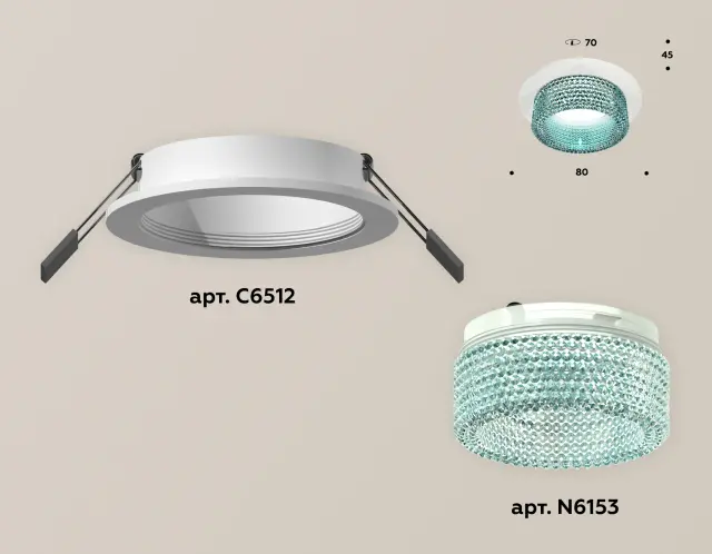 Точечный светильник Ambrella Light XC6512043 — белый, ракурс 2