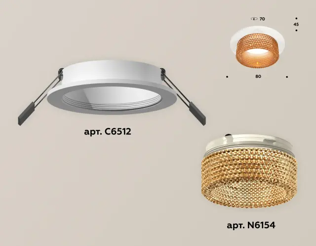 Точечный светильник Ambrella Light XC6512044 — белый, ракурс 2
