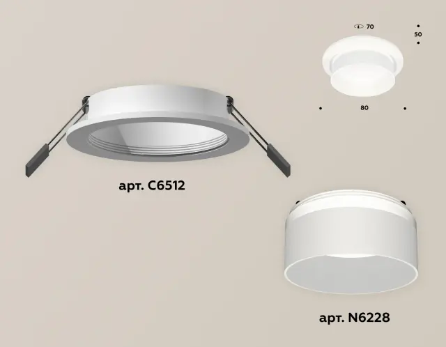 Точечный светильник Ambrella Light XC6512061 — белый, ракурс 2