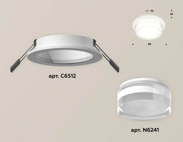 Точечный светильник Ambrella Light XC6512063 — белый, ракурс 2