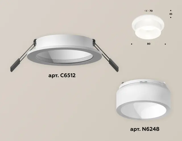 Точечный светильник Ambrella Light XC6512066 — белый, ракурс 2