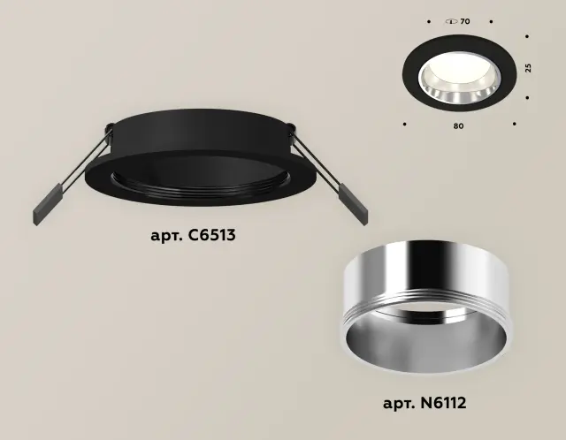 Точечный светильник Ambrella Light XC6513003 — черный, ракурс 2