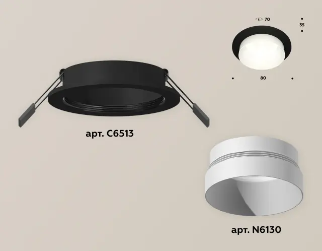 Точечный светильник Ambrella Light XC6513020 — черный, ракурс 2