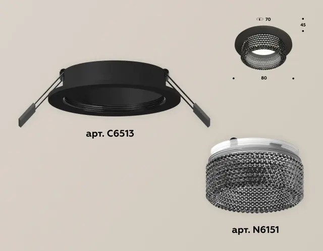 Точечный светильник Ambrella Light XC6513041 — черный, ракурс 2
