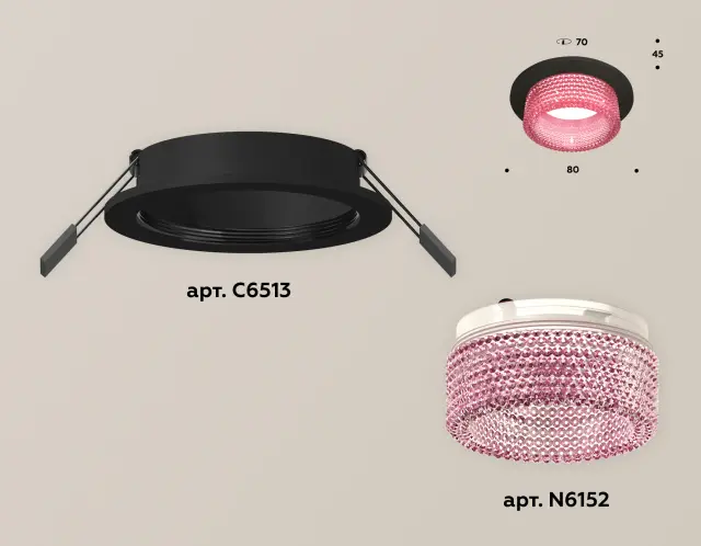 Точечный светильник Ambrella Light XC6513042 — черный, ракурс 2
