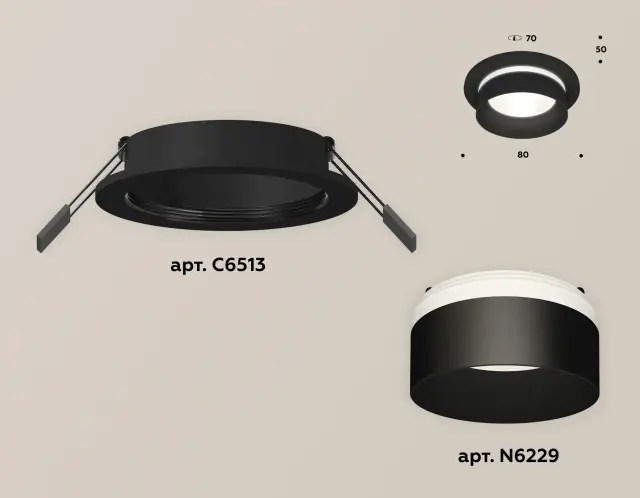 Точечный светильник Ambrella Light XC6513061 — черный, ракурс 2