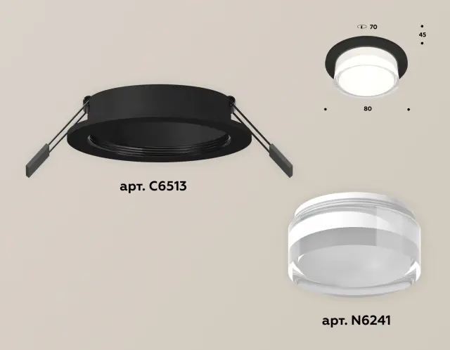 Точечный светильник Ambrella Light XC6513063 — черный, ракурс 2