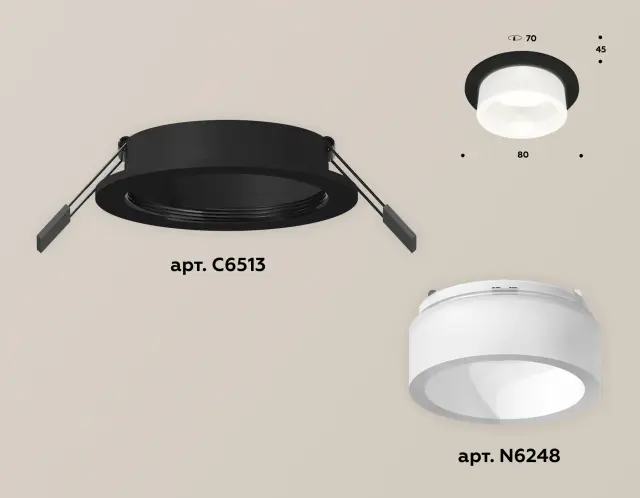 Точечный светильник Ambrella Light XC6513066 — черный, ракурс 2