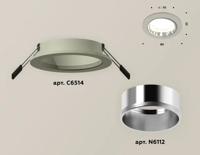 Точечный светильник Ambrella Light XC6514003 — серый, ракурс 2