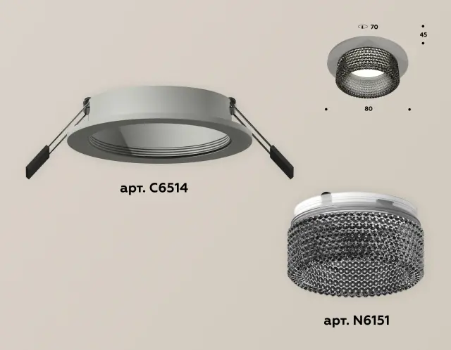 Точечный светильник Ambrella Light XC6514041 — серый, ракурс 2