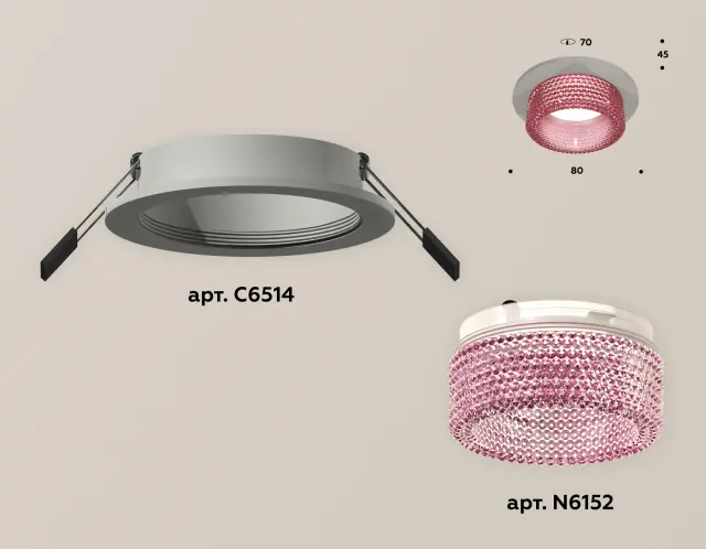 Точечный светильник Ambrella Light XC6514042 — серый, ракурс 2