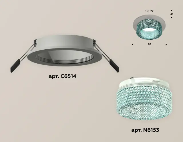 Точечный светильник Ambrella Light XC6514043 — серый, ракурс 2
