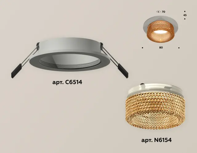 Точечный светильник Ambrella Light XC6514044 — серый, ракурс 2