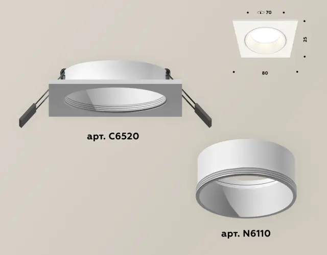 Точечный светильник Ambrella Light XC6520001 — белый, ракурс 2