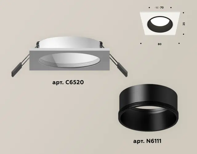 Точечный светильник Ambrella Light XC6520002 — белый, ракурс 2