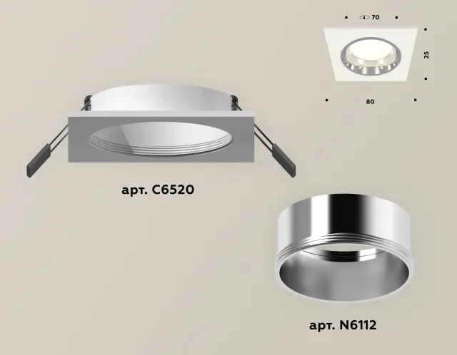 Точечный светильник Ambrella Light XC6520003 — белый, ракурс 2