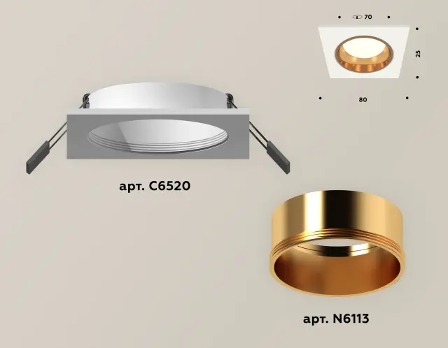 Точечный светильник Ambrella Light XC6520004 — белый, ракурс 2