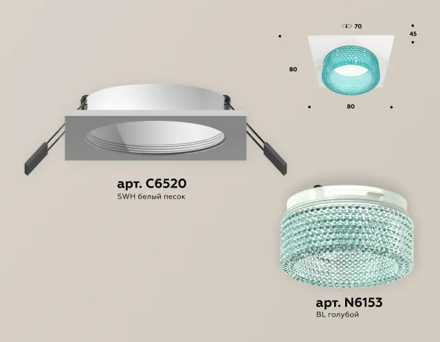 Точечный светильник Ambrella Light XC6520043 — белый, ракурс 2