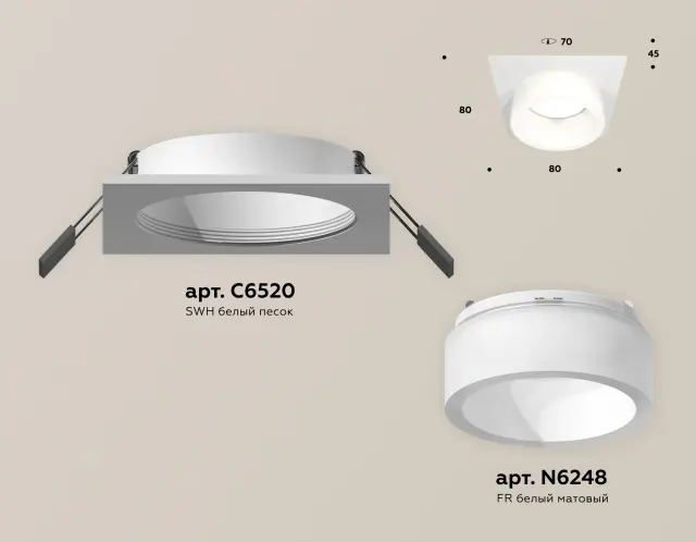 Точечный светильник Ambrella Light XC6520065 — белый, ракурс 2