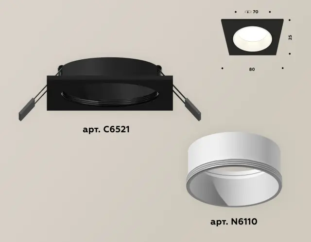 Точечный светильник Ambrella Light XC6521001 — черный, ракурс 2