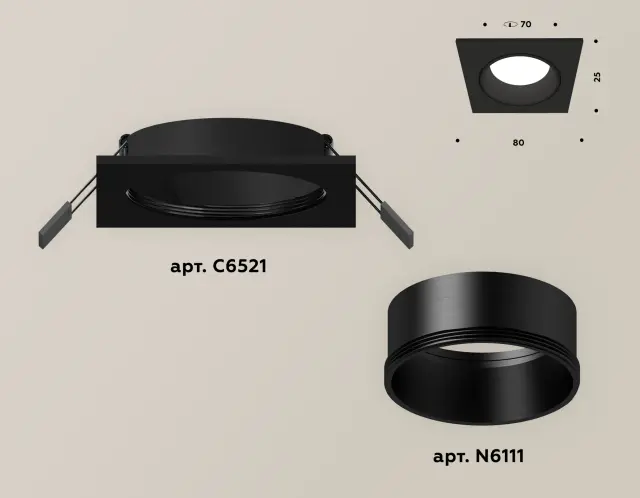 Точечный светильник Ambrella Light XC6521002 — черный, ракурс 2