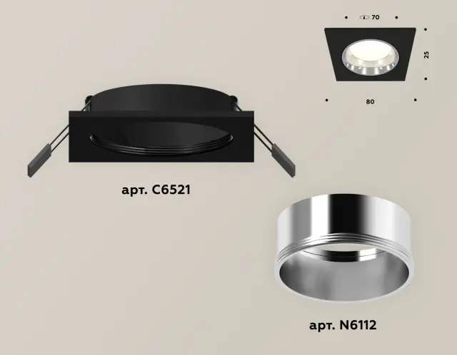 Точечный светильник Ambrella Light XC6521003 — черный, ракурс 2