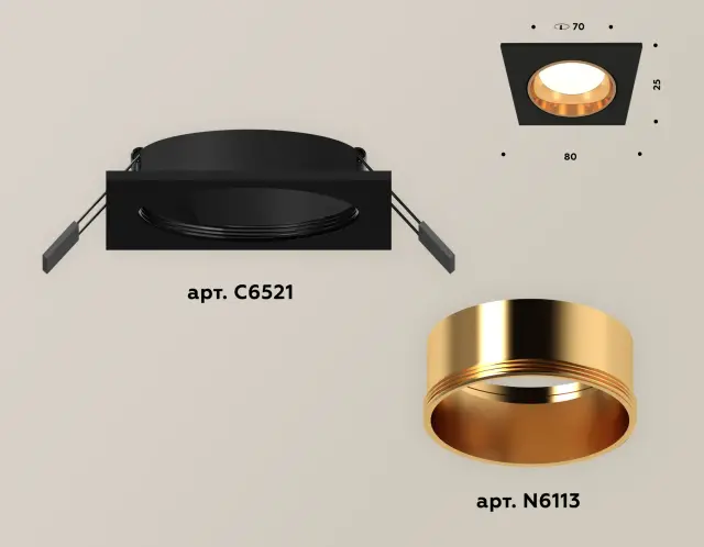 Точечный светильник Ambrella Light XC6521004 — черный, ракурс 2