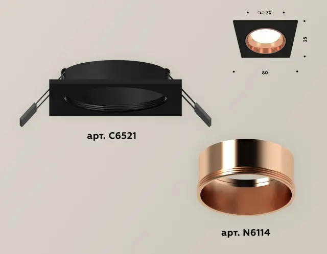 Точечный светильник Ambrella Light XC6521005 — черный, ракурс 2