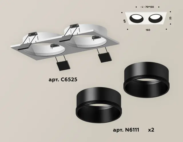Точечный светильник Ambrella Light XC6525002 — белый, ракурс 2